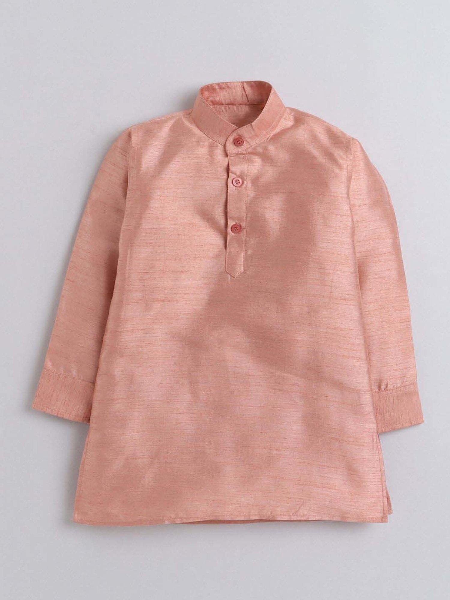 Ahhaaaa Kids Peach Embellished Full Sleeves Kurta Set