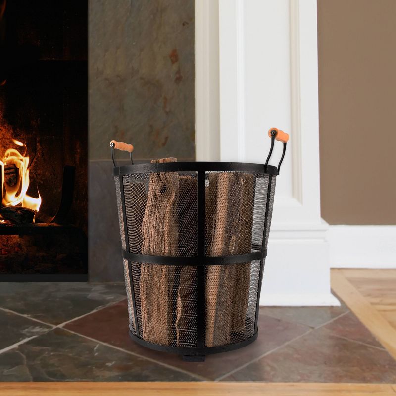 Pleasant Hearth 22" x 17" Log Bin Black