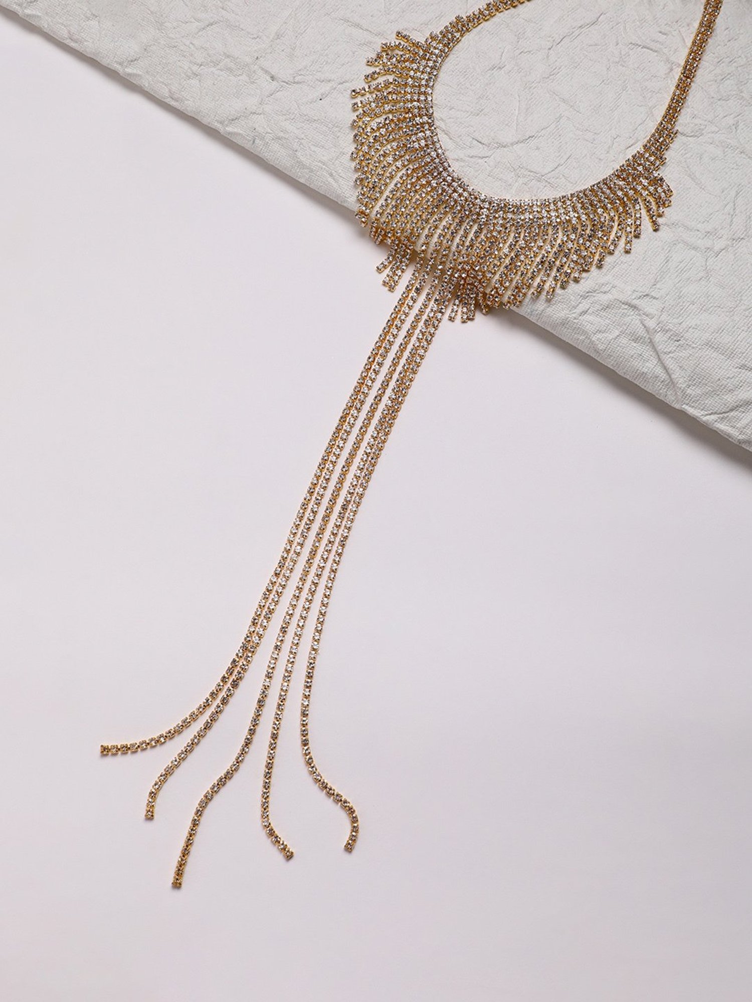 SOHI Fringe Bling Statement Necklace For Women