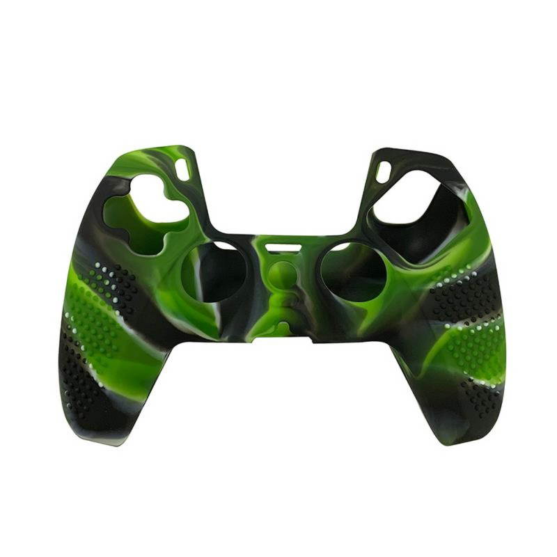 For PS5 Gamepad Silicone Protective Cover, Dustproof Protective Cover With Non-slip Particles, Suitable For S-ony PlayStation PS5 Controller - Camouflage green
