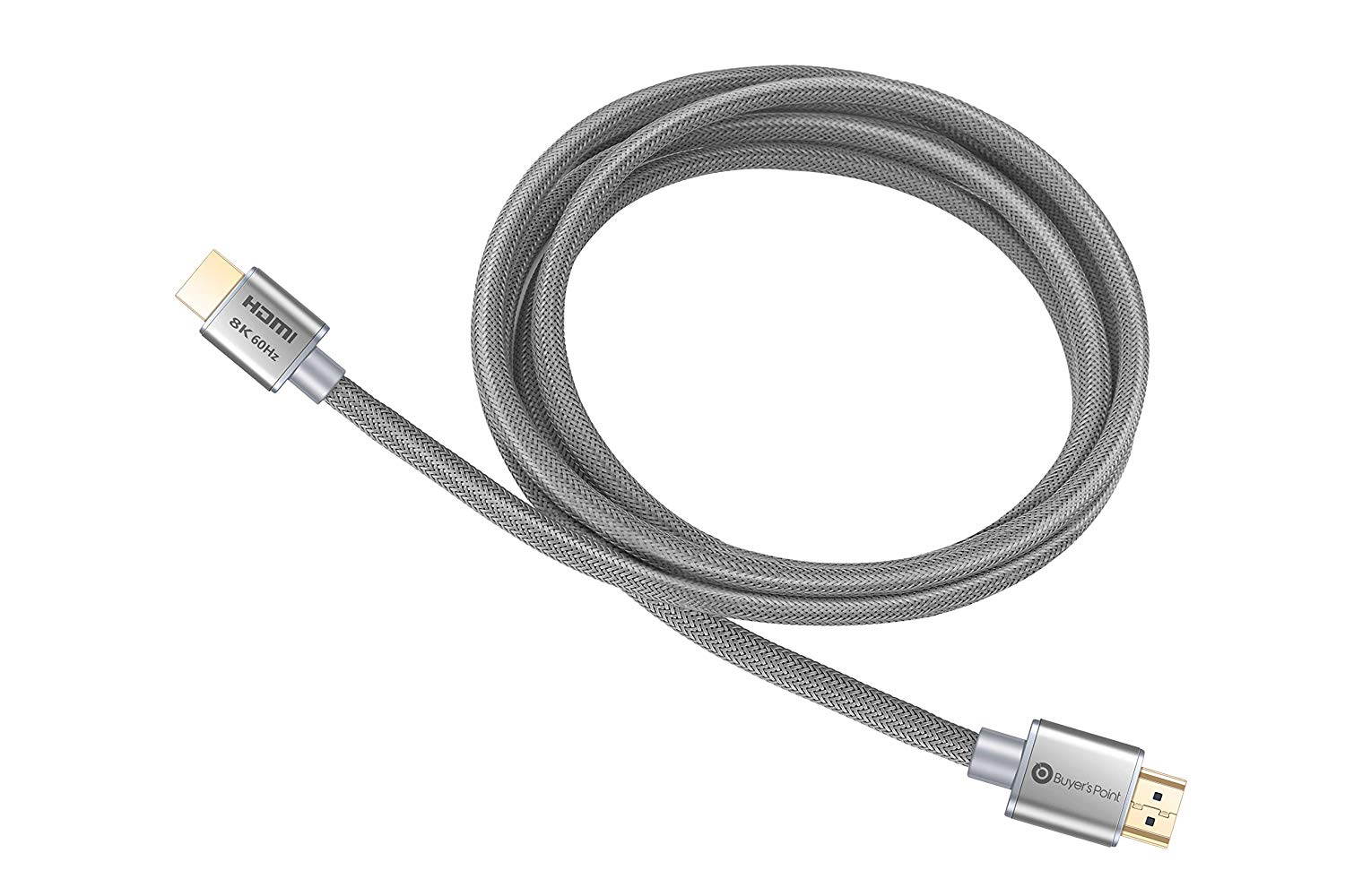 Buyer&rsquo;s Point Ultra High Speed HDMI 2.1 Cable Dynamic HDR 1.8M (6ft) 8K 120Hz, 48Gbps, Dolby Vision, eARC Compatible with Apple TV, Nintendo Switch, Roku, Xbox, PS4, Projector Pack of 5 Gray