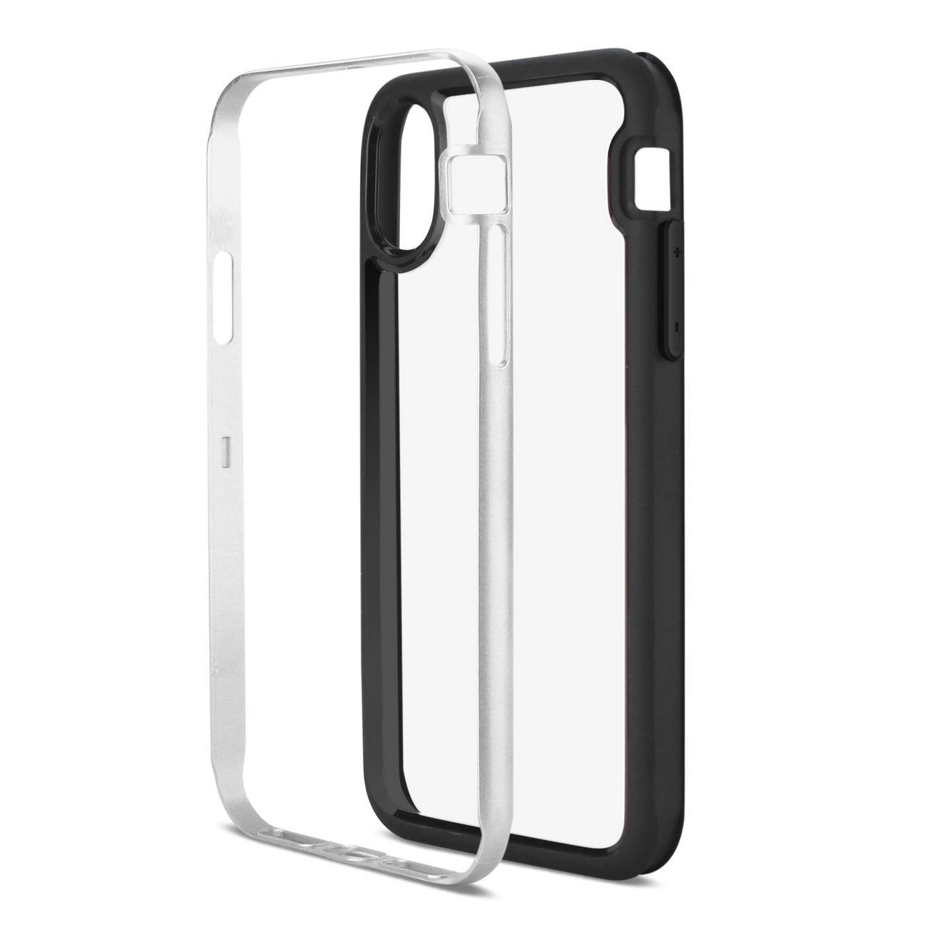 Reiko iPhone X/iPhone XS Hard Transparent Plastic TPU Case In Clear Silver