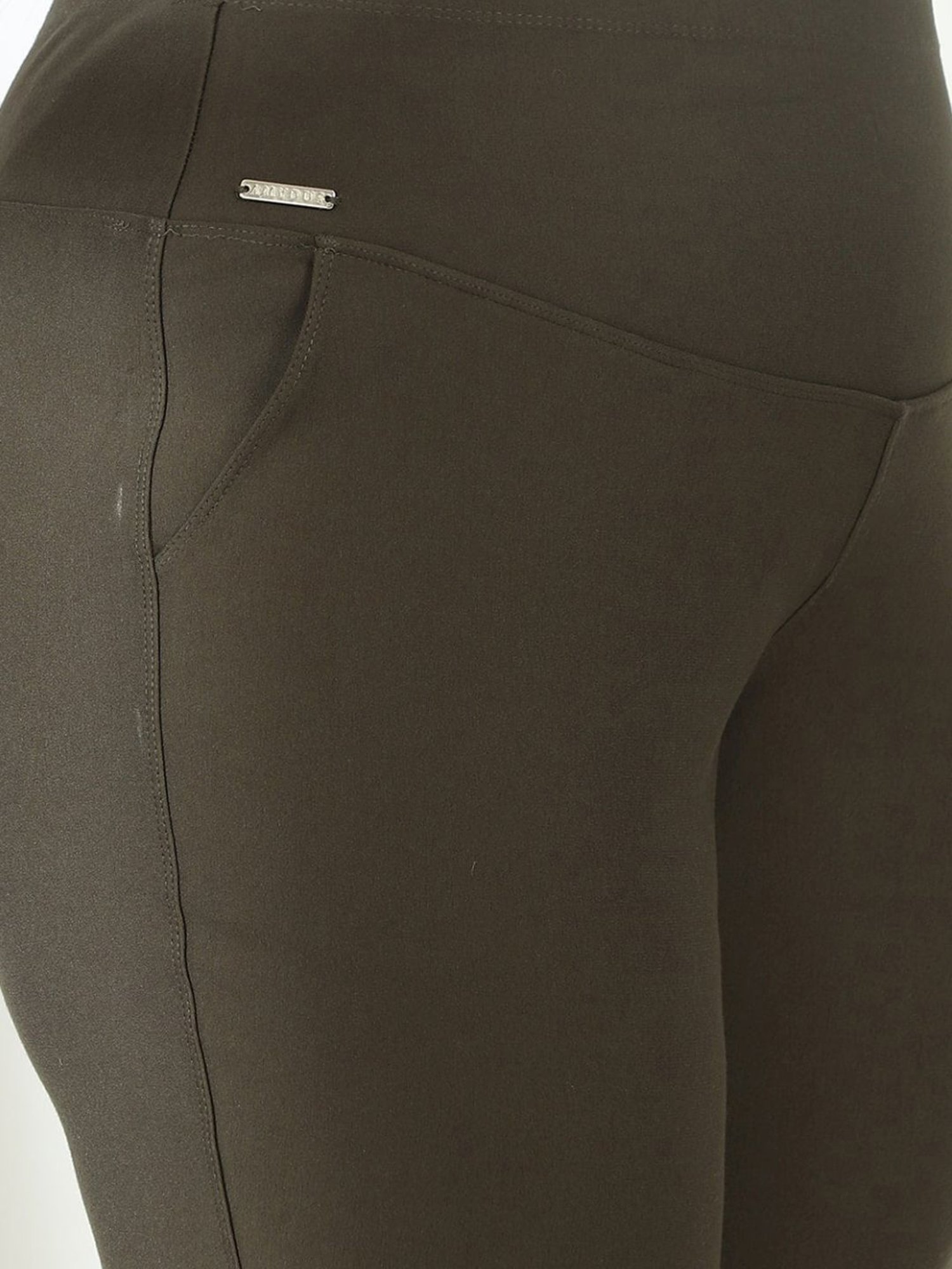 Amydus Olive Green High Rise Capris