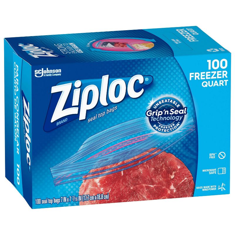 Ziploc Grip N Seal Super Mega Pack Freezer Quart - 100ct