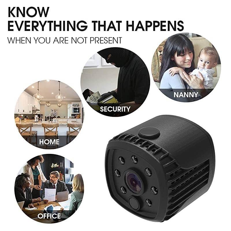 Camera, Mini Spy Hidden Camera, Full HD 1080P Portable Small Wireless Camera with Night Vision,Video Record and Motion Detection for Home, Car, Drone, Office and Outdoor Use