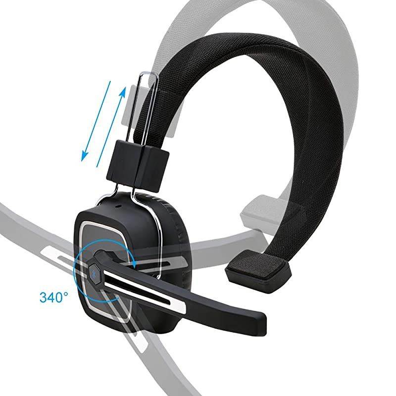 Driver Bluetooth HeadsetOffice Headset with Microphone BT 50 Wireless Over The Head Headset with Extra Boom Mic for erDriver PhonesCall Center Skype VoIP