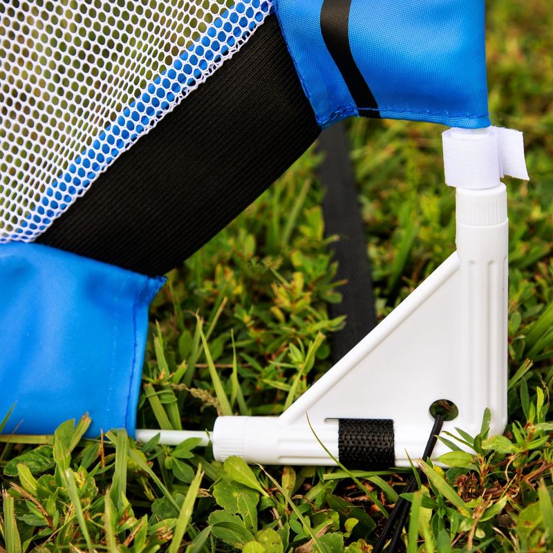 Training Equipment Pair of 4 Foot Pop Up Soccer Goals with Disc Cones, Blue