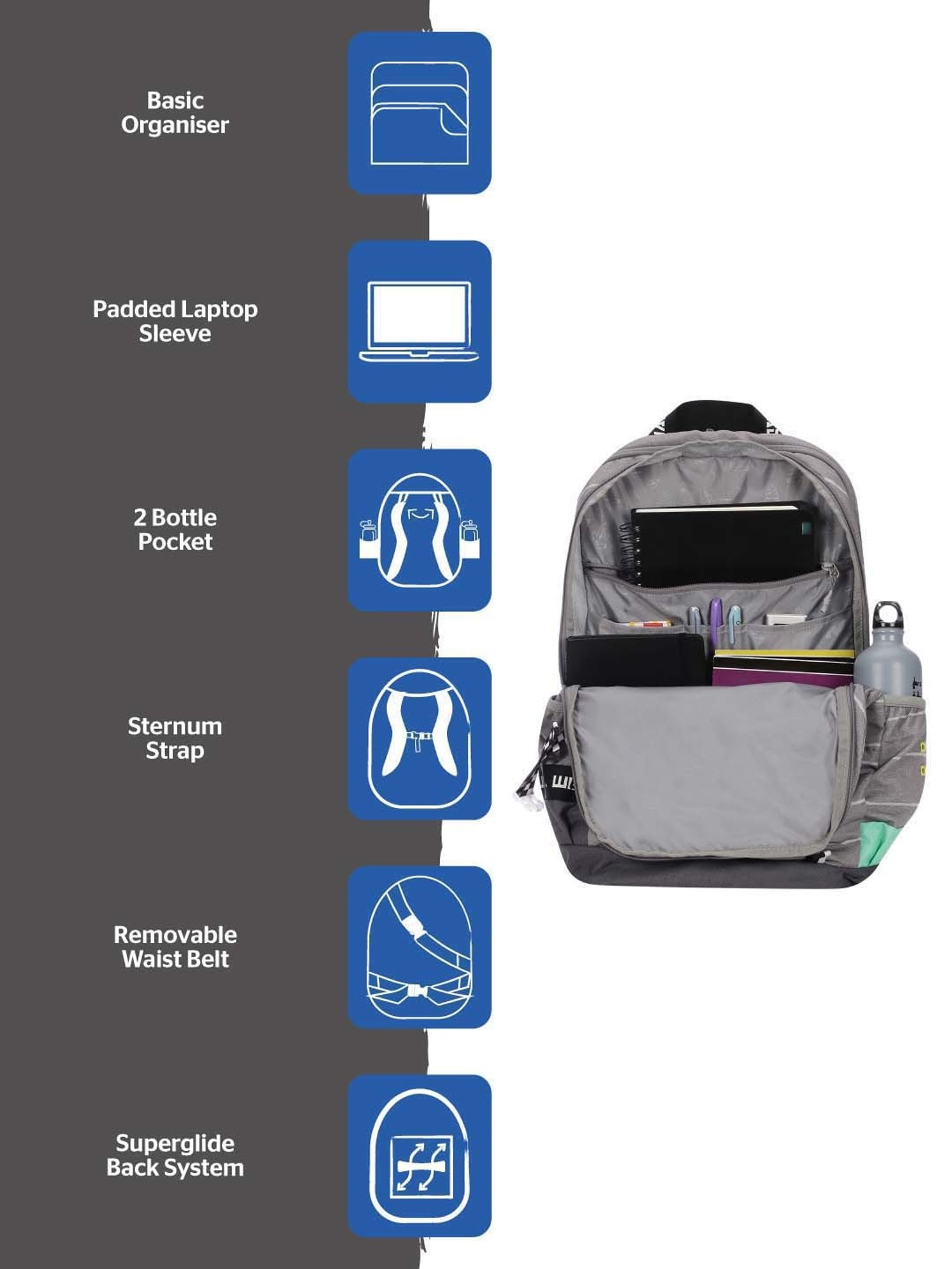 Wiki 40 Ltrs Beige Medium Backpack