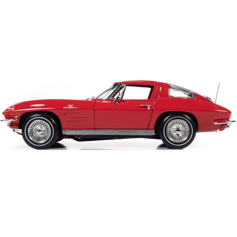 1963 Chevrolet Corvette Stingray Z06 Red w/White Stripes "American Muscle 30th Anniversary" 1/18 Diecast Model Car by Autoworld