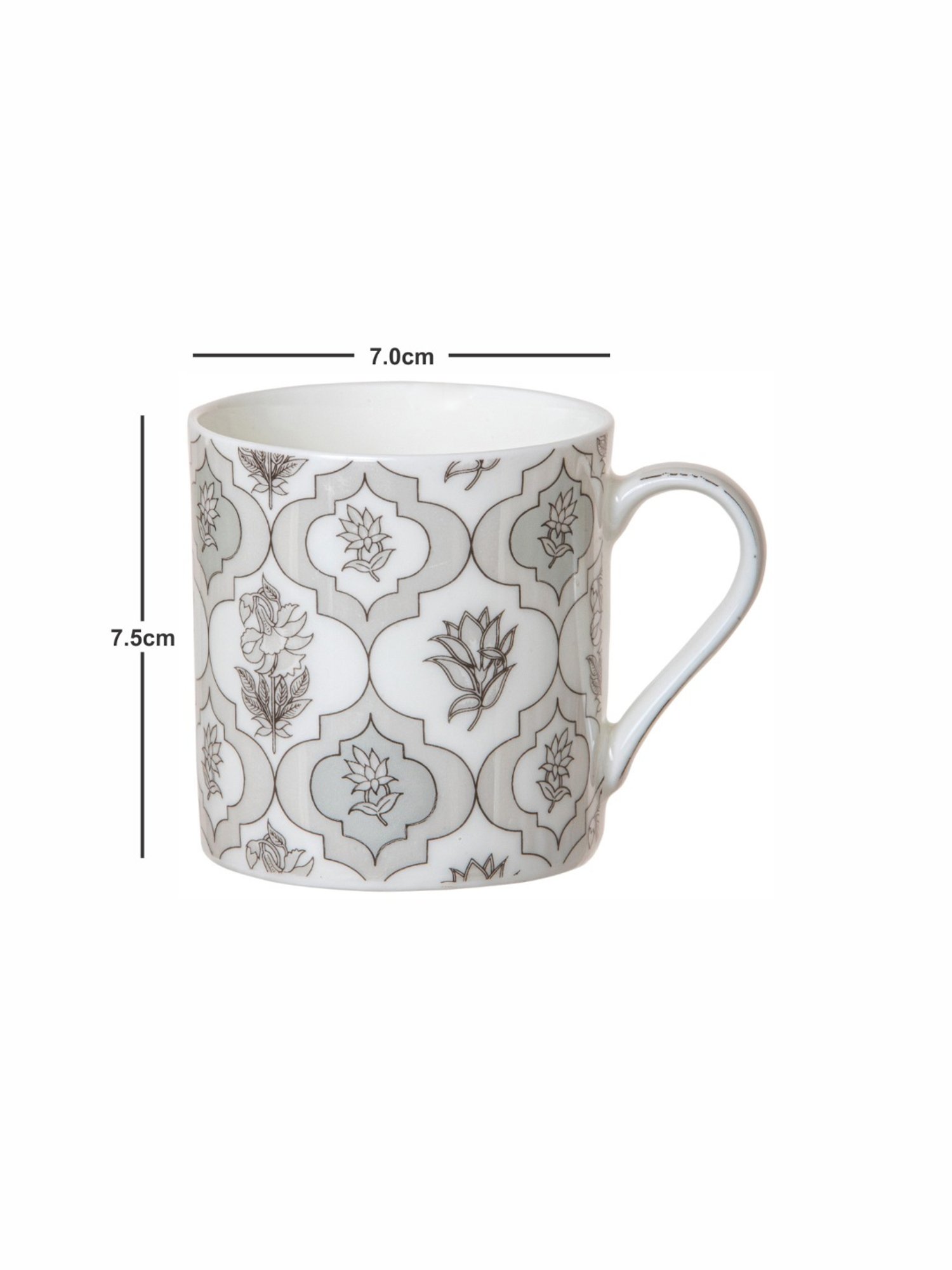 Goodhomes Multicolor Bone China Tea Cup - Set of 6 (210ml)