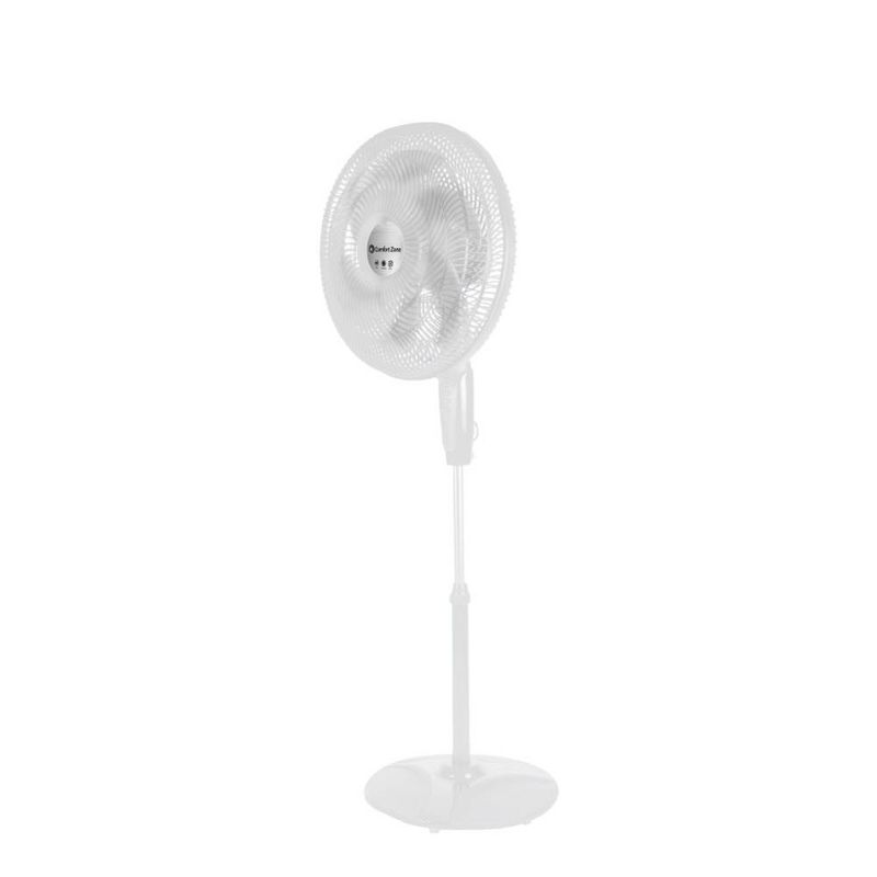 Comfort Zone 18" Power Curve Smart Oscillating Stand Fan White