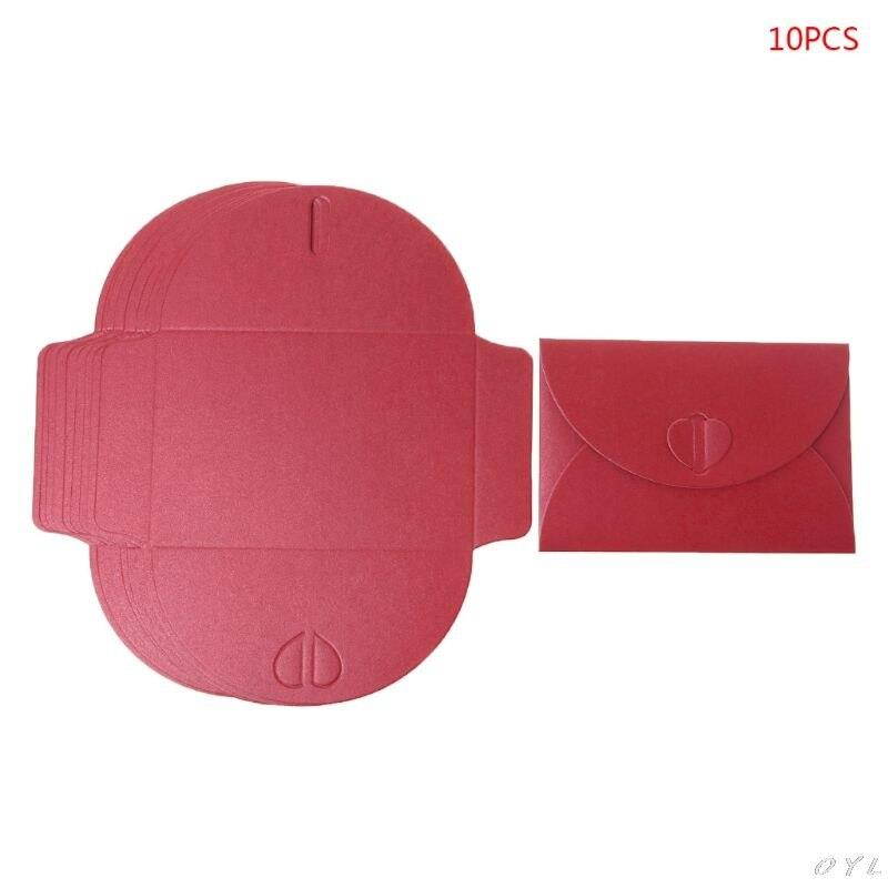 10pcs Blank Mini Heart Buckle Retro Paper Envelopes Wedding Party Invitation Envelope For Letter Greeting Cards