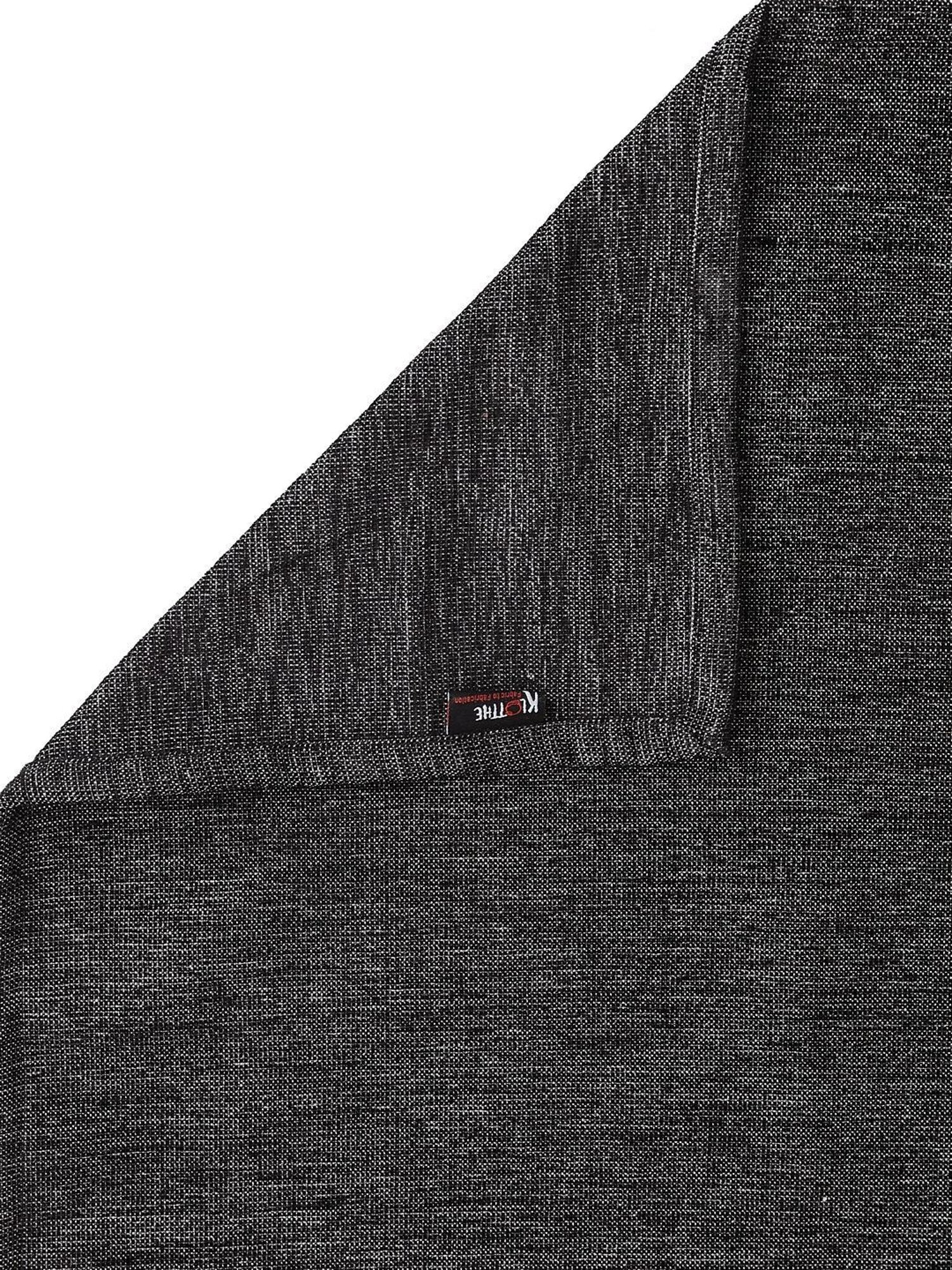 Klotthe Solid Black 300 TC Cotton Rectangle 6-Seater Table Cover