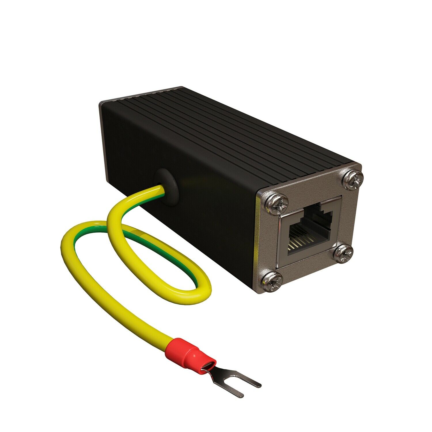 Tupavco Ethernet Surge Protector PoE+ Gigabit - Gas Discharge Tube for Full Protection - Mounting Flange - RJ45 Lightning Suppressor - LAN Network CAT5/CAT6 Thunder Arrestor - GbE 1000 Mbps (10 Pack)