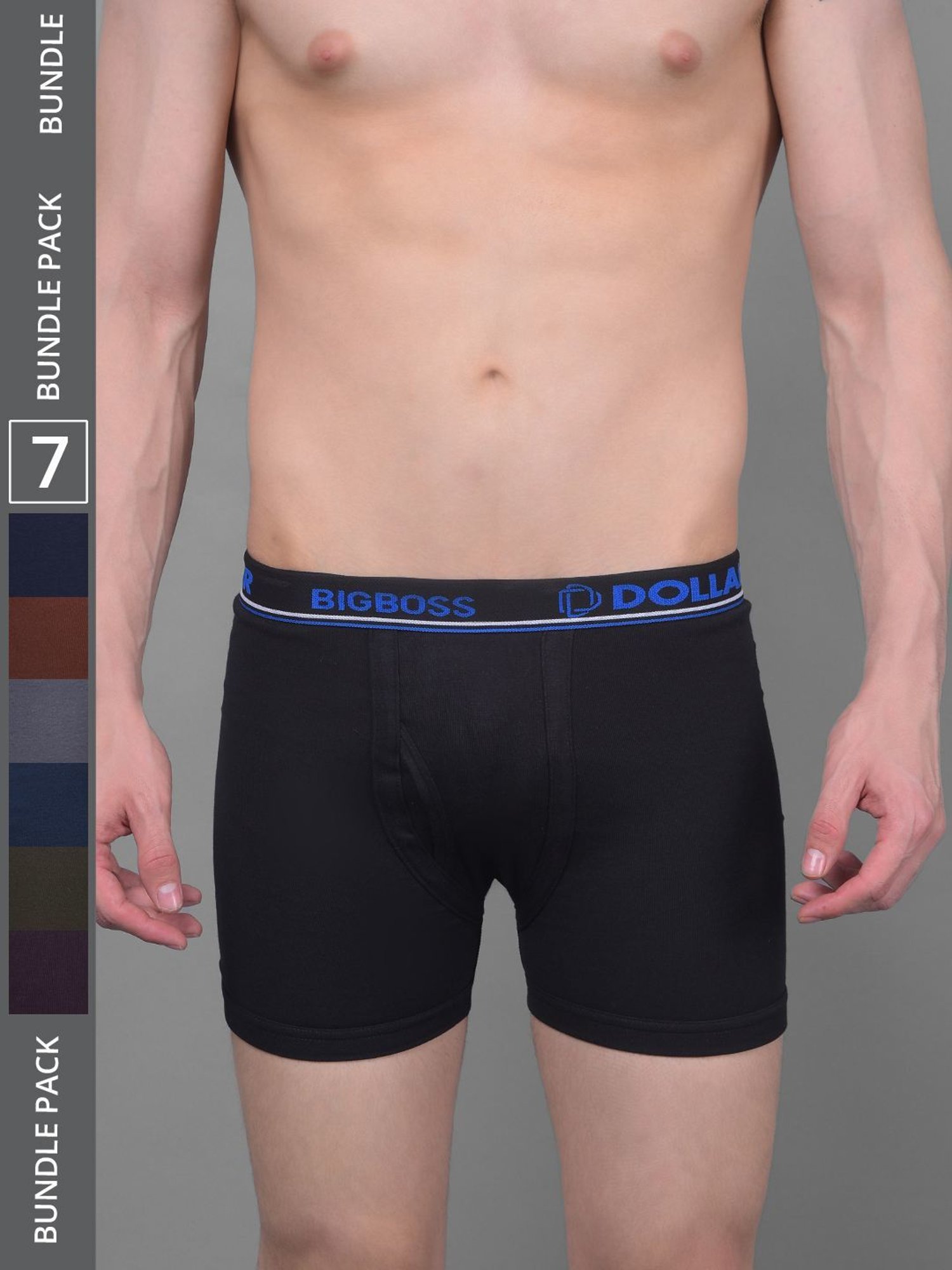 Dollar Bigboss Assorted Cotton Regular Fit Trunks - Pack Of 7