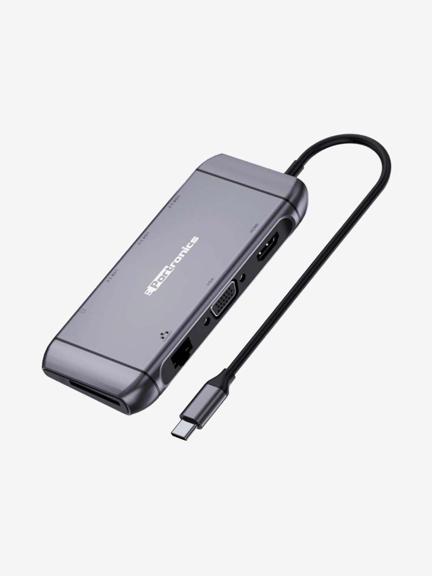 Portronics Mport 9C POR-1197 Multiport USB Hub (Silver)