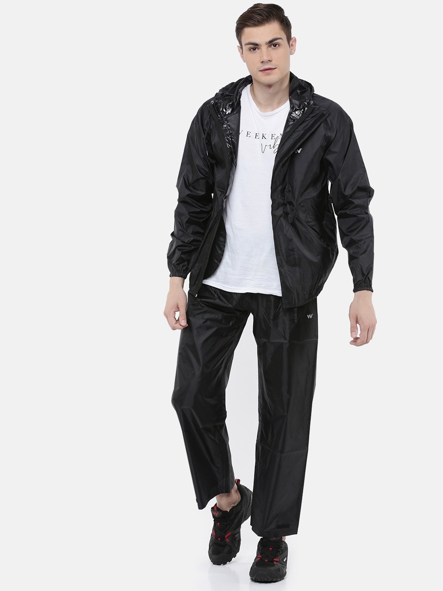 Wildcraft Black Regular Fit Raincoat Set