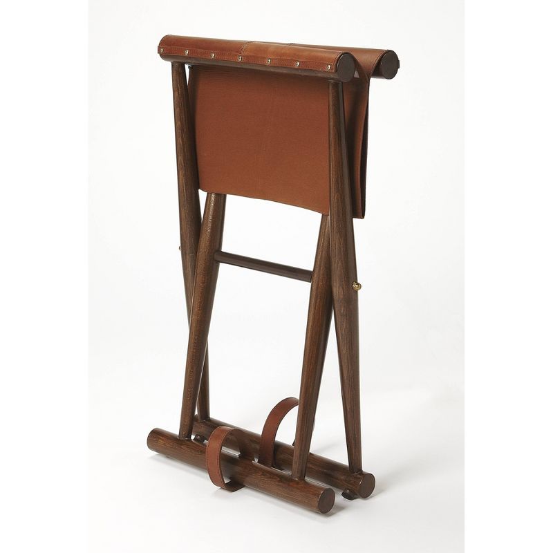 Sutton Leather Folding Stool Brown - Butler Specialty