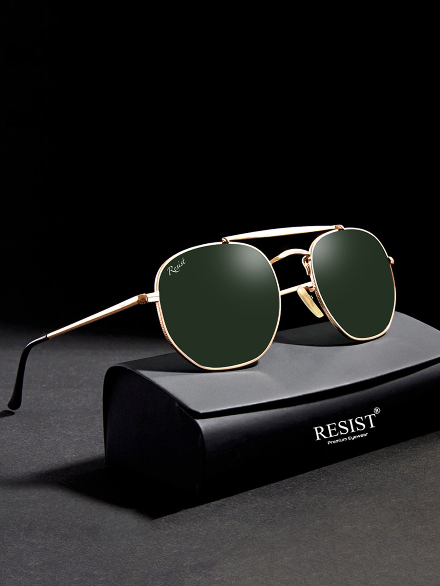 Resist Eyewear Green UV Protection Unisex Sunglasses