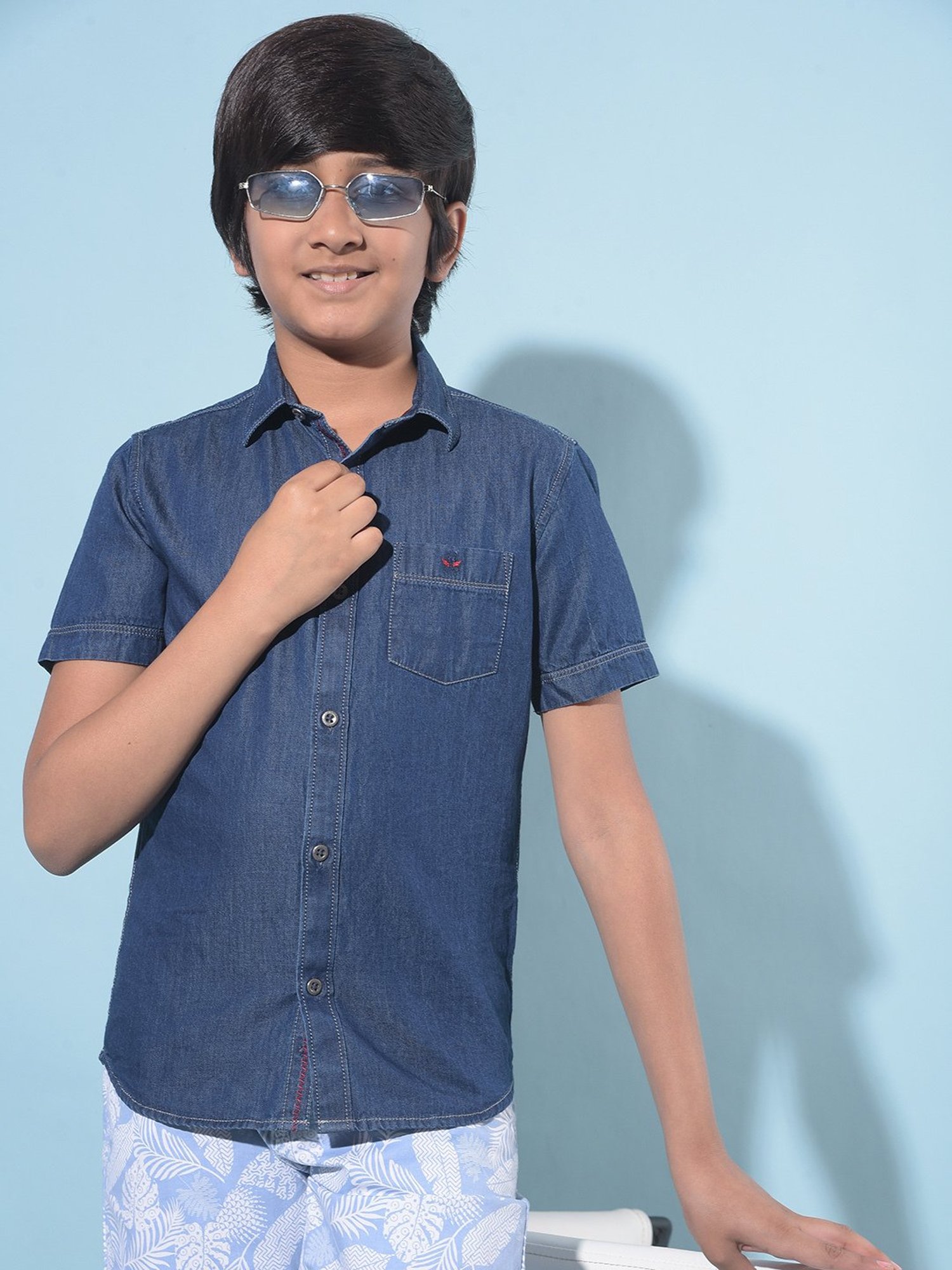 Crimsoune Club Kids Navy Solid Shirt