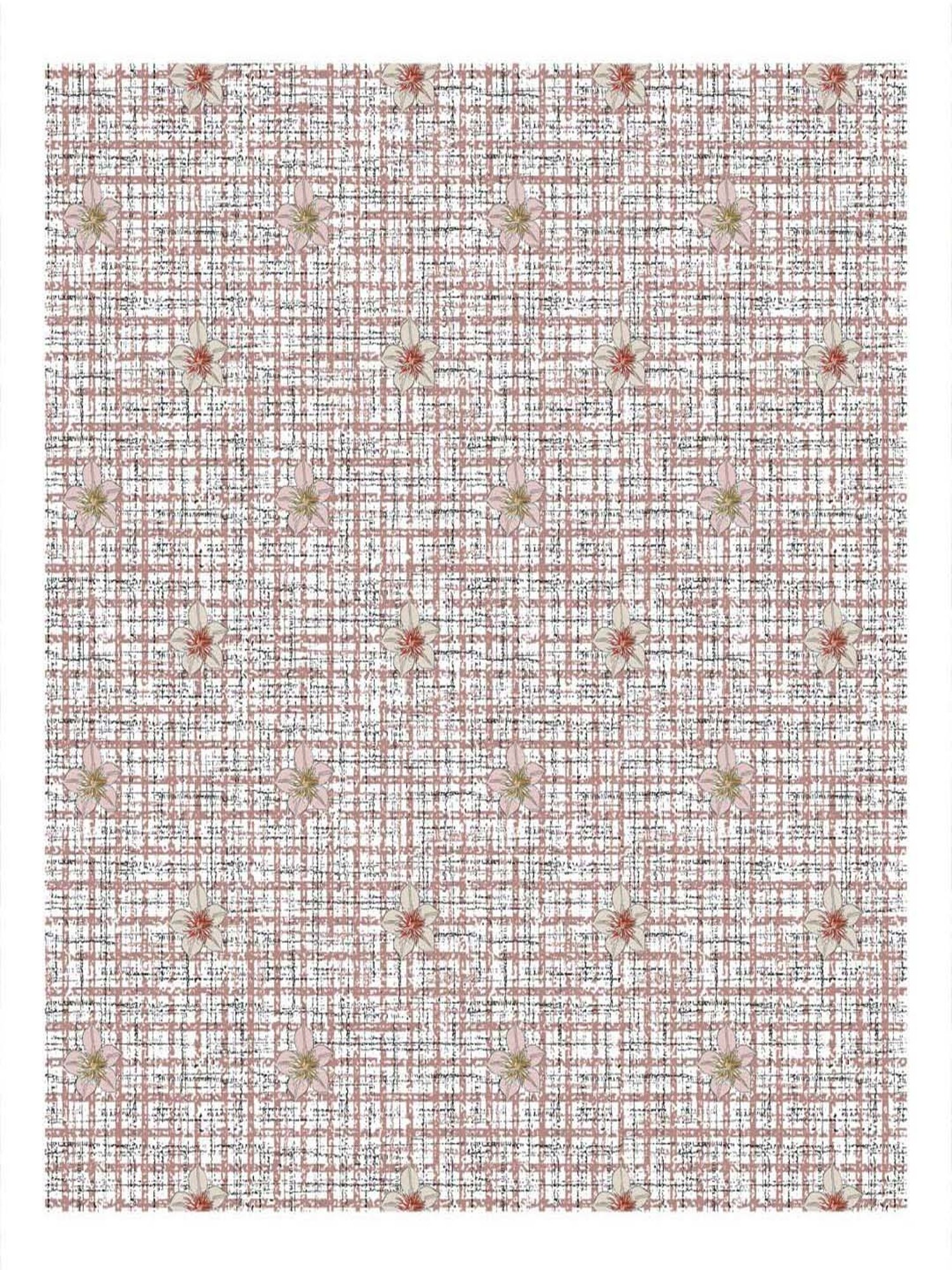 BELLA CASA Genteel Floral Brown 180 TC Cotton Bedsheet with 2 Pillow Covers