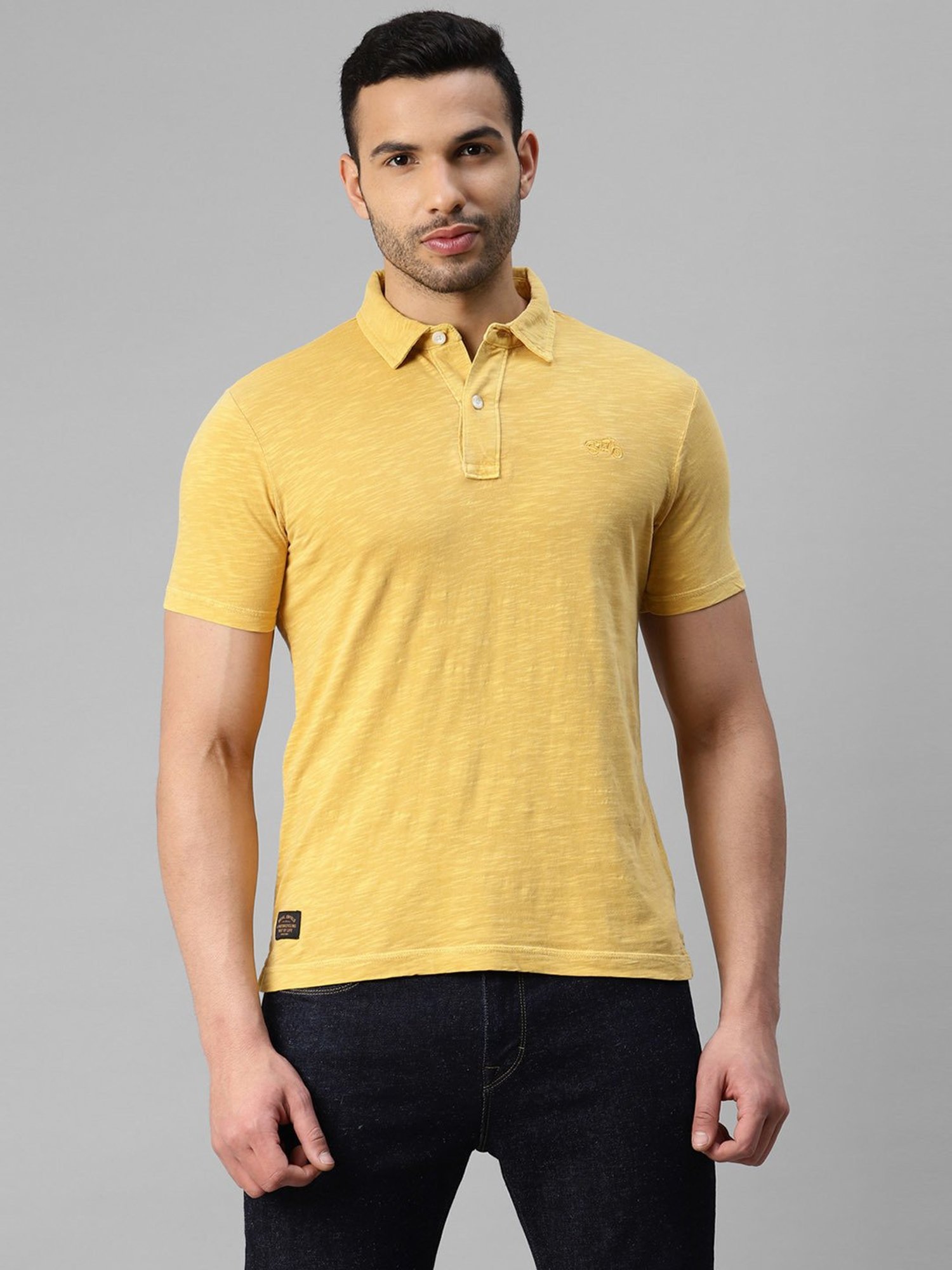 Royal Enfield Yellow Regular Fit Polo T-Shirt