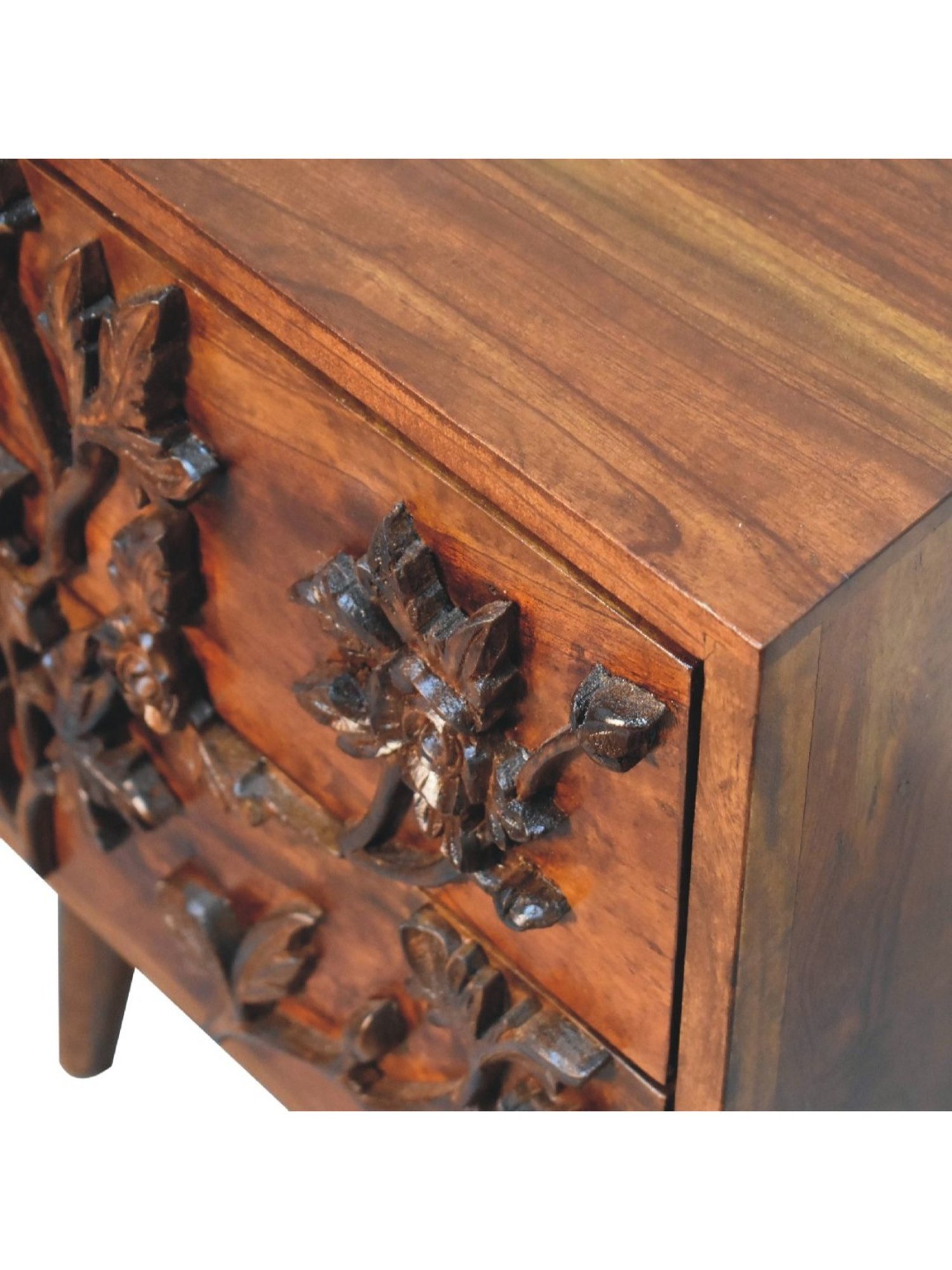 Sleepyhead Ally Teak Brown Sheesham Wood Bedside Table