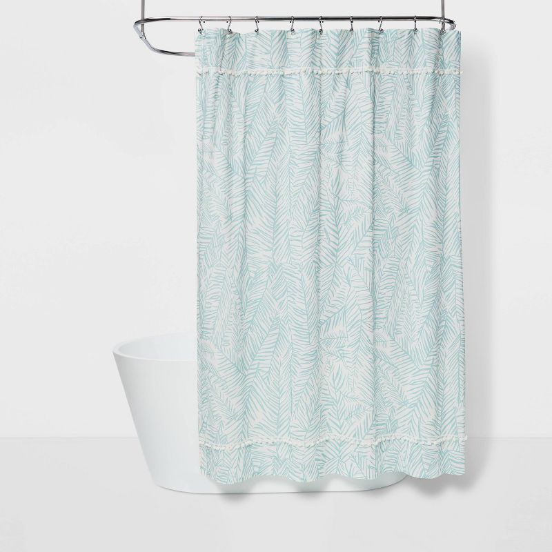 Caribbean Leaf Shower Curtain Aqua - Opalhouse™