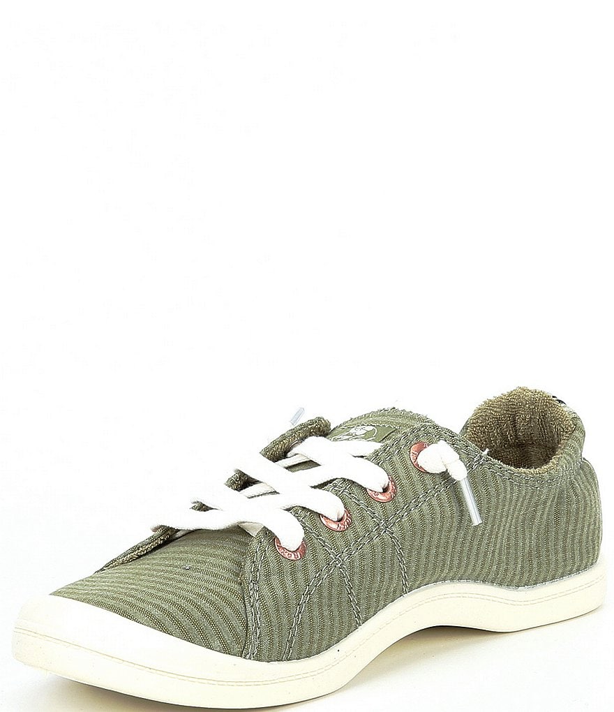Roxy Bayshore III Canvas Striped Back Detail Slip-On Sneakers