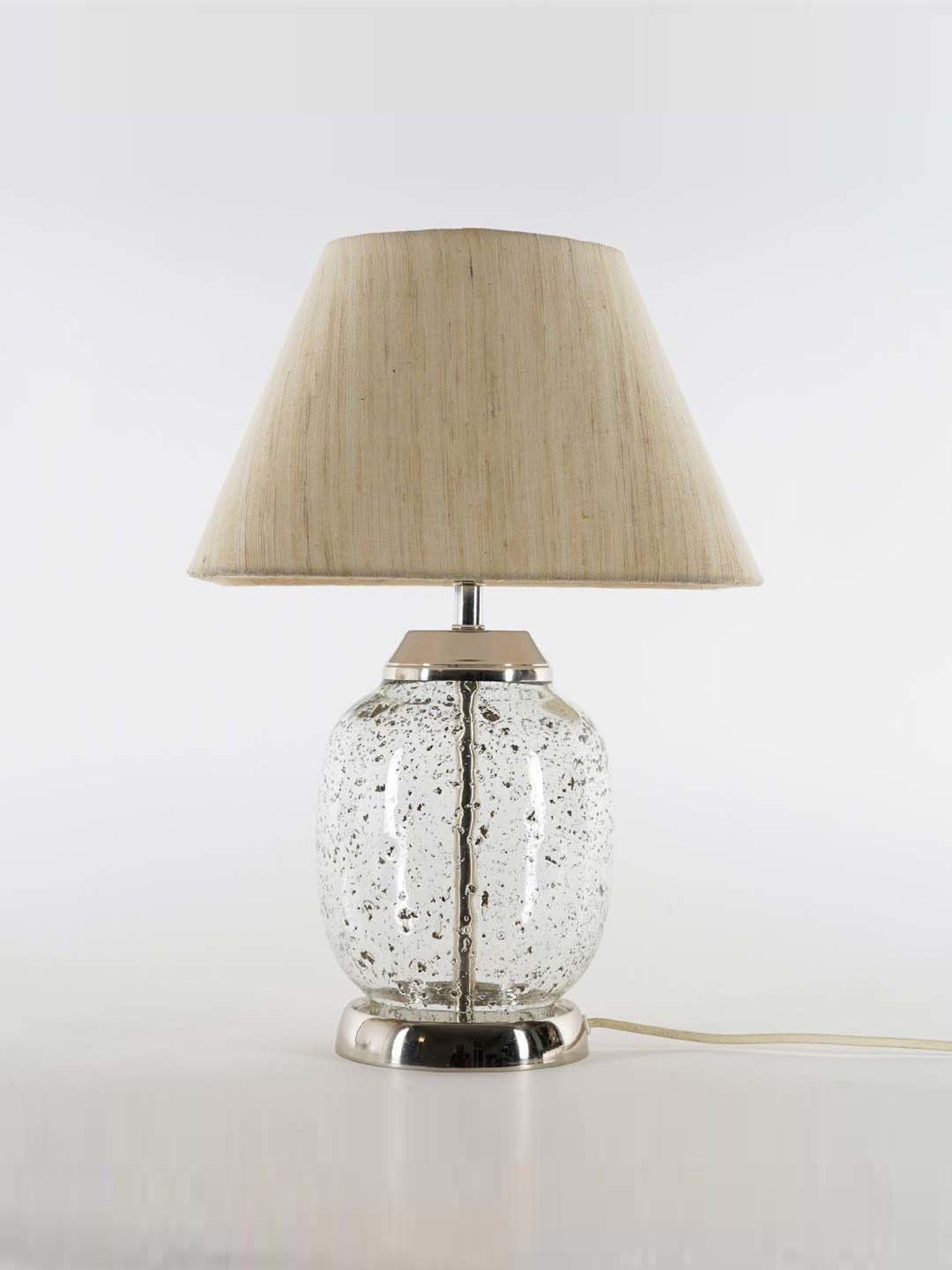 Kapoor Lamp Shades Chrome Glass Secret Tabel Lamp With Linen Shade