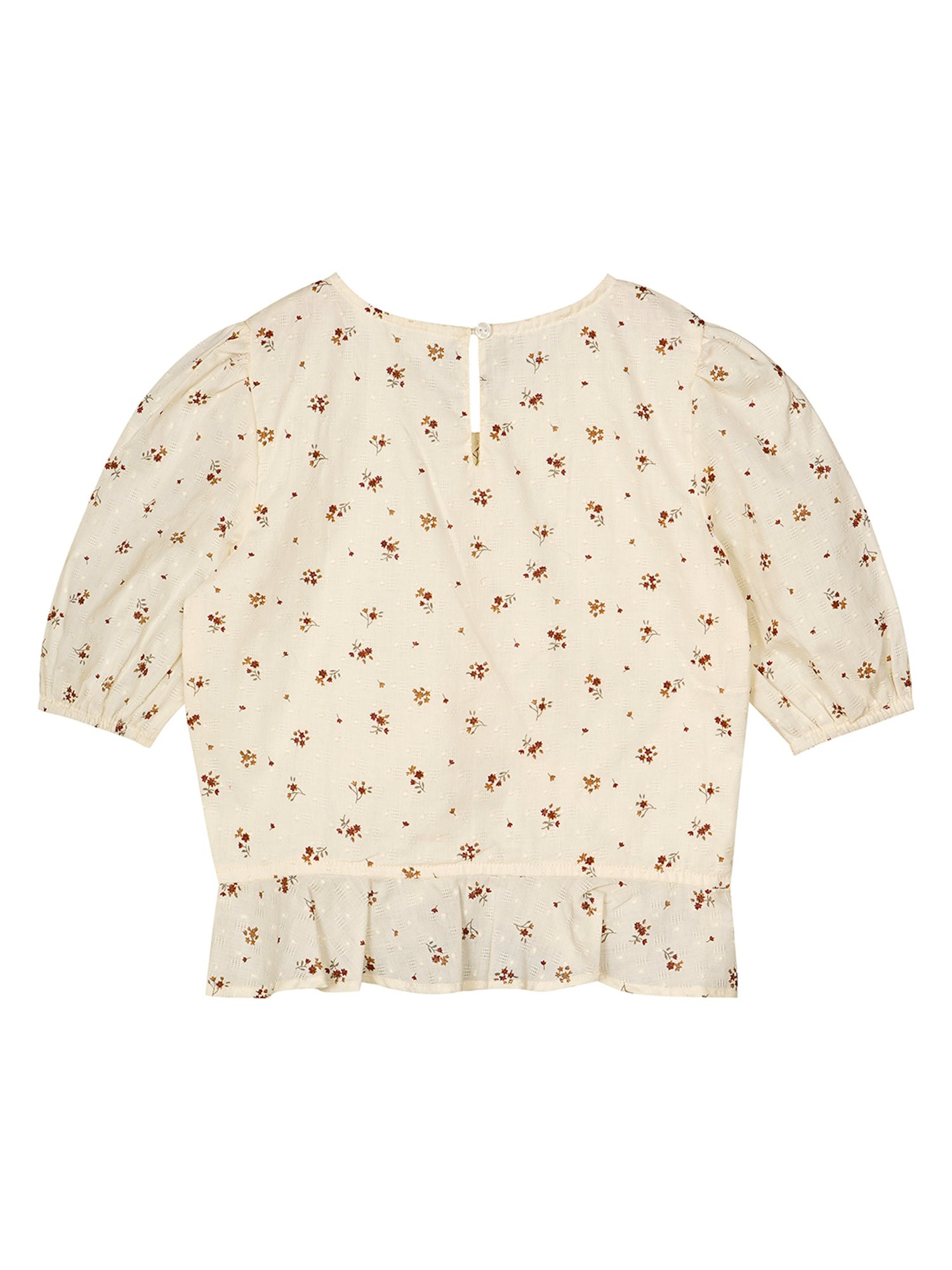 Budding Bees Kids Cream Floral Print Full Sleeves Top