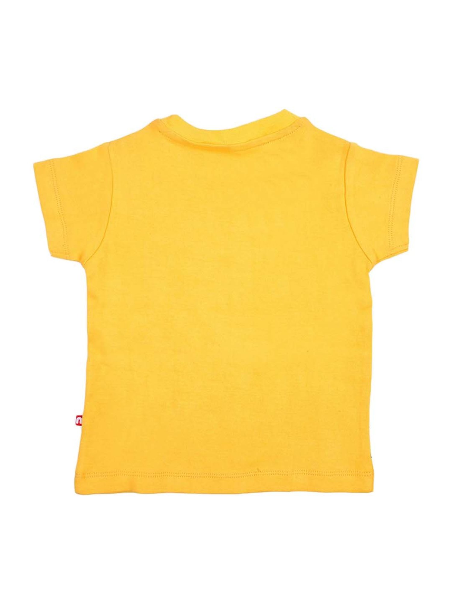 Nino Bambino Kids Yellow Cotton Printed T-Shirt
