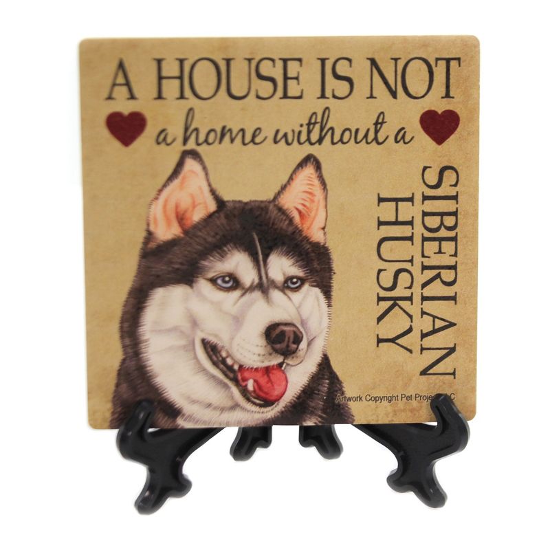 Animal 4.0" Siberian Husky - House Stone Coaster Easel Sjt Enterprises  -  Coasters
