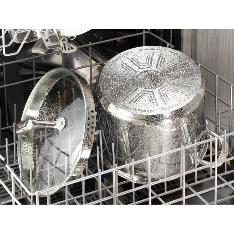 T-fal Simply Cook Stainless Steel Cookware, 6qt Stockpot with Lid,  Silver