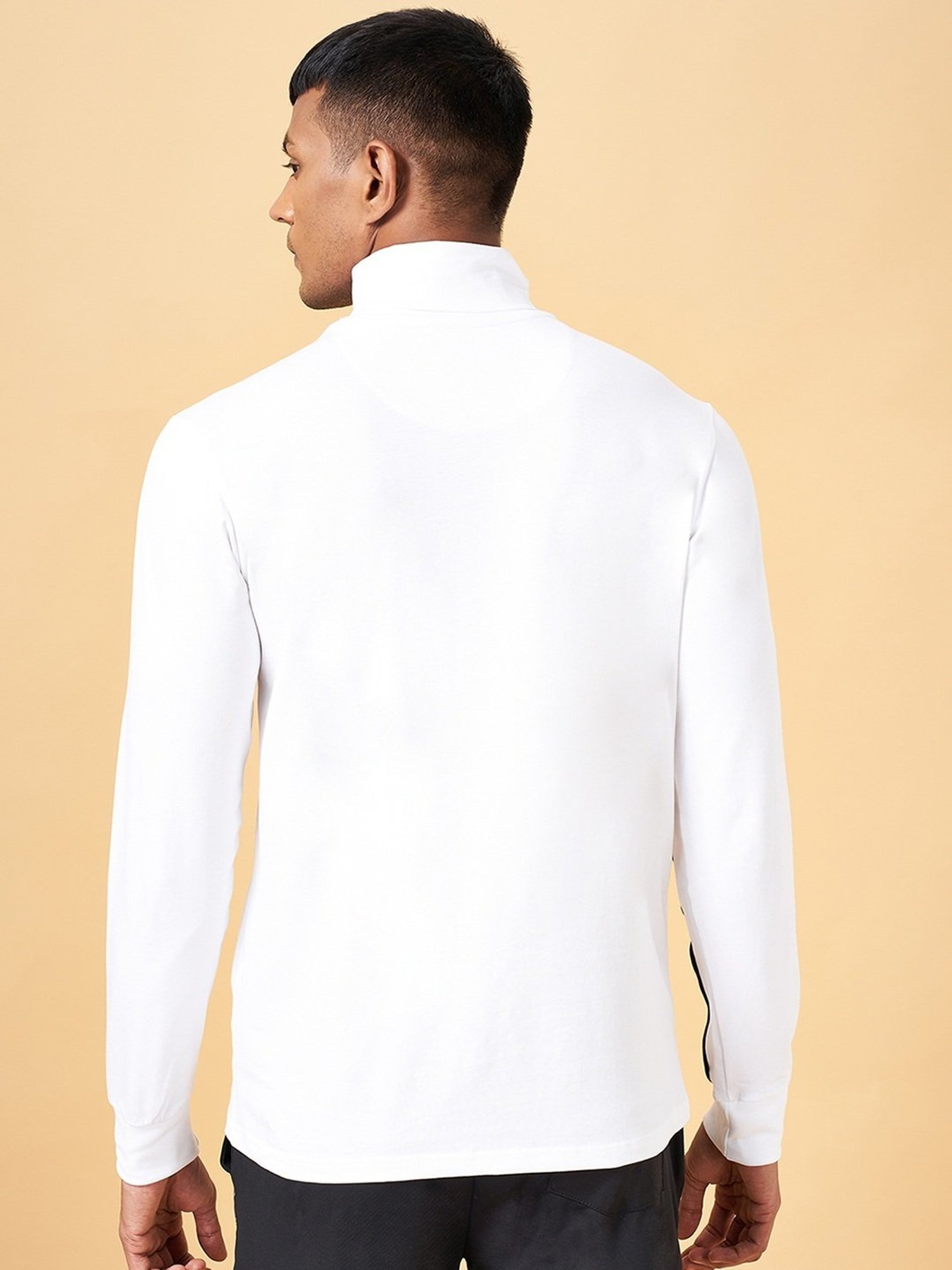 Ajile by Pantaloons White Cotton Slim Fit T-Shirt