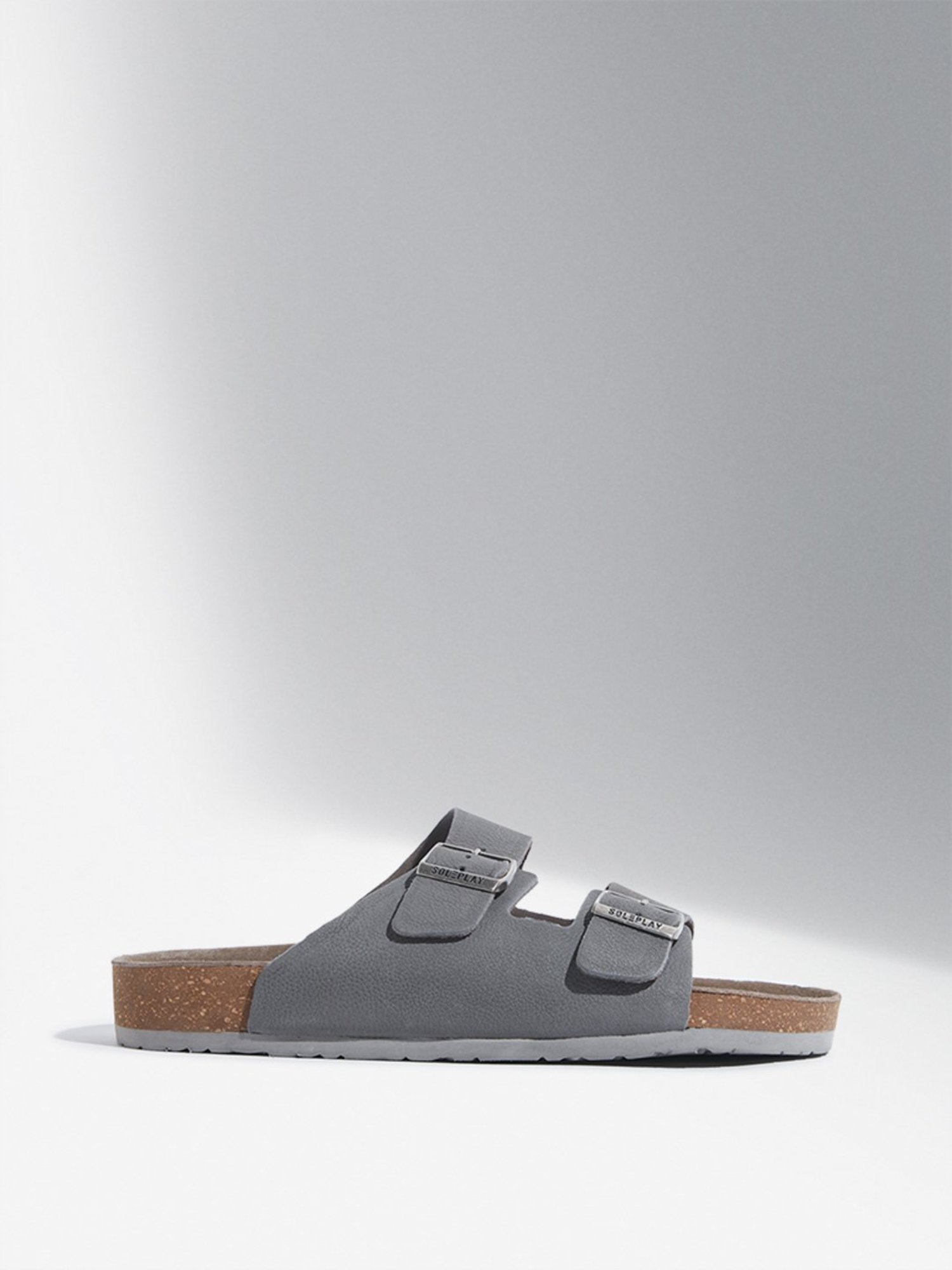 SOLEPLAY by Westside Grey Dual Strap Slip-On Sandals