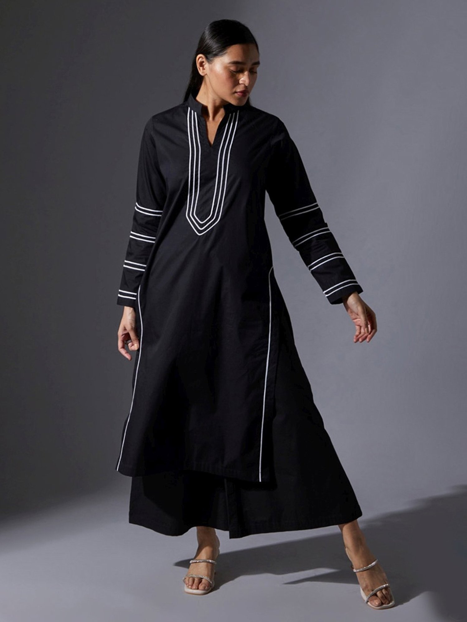House of Manaa Black Hom Allure Kurta with Pallazo