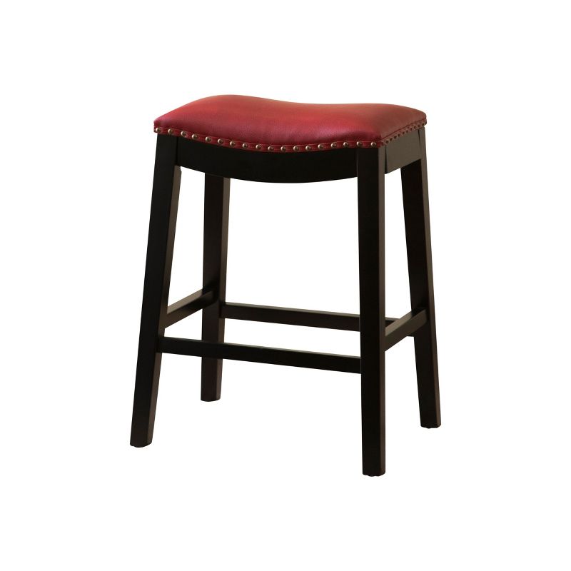 Dakota Bonded Leather Saddle Counter Height Barstool Red - Abbyson Living