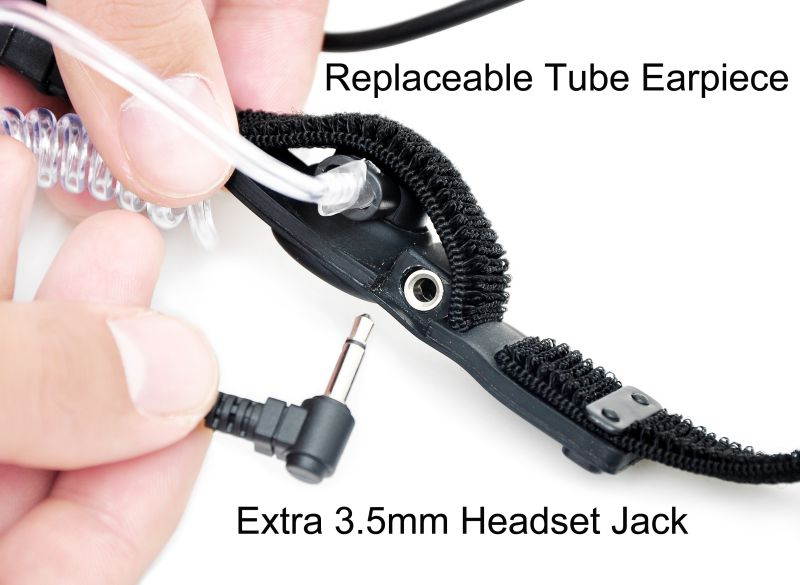 CQtransceiver Quality Noise Cancelling Whisper Tactical Throat Microphone Headset Earpiece for Airsoft Paintball Motorcycle Riding Night Club Use With Baofeng Kenwood Retevis Portable Walkie Talkie