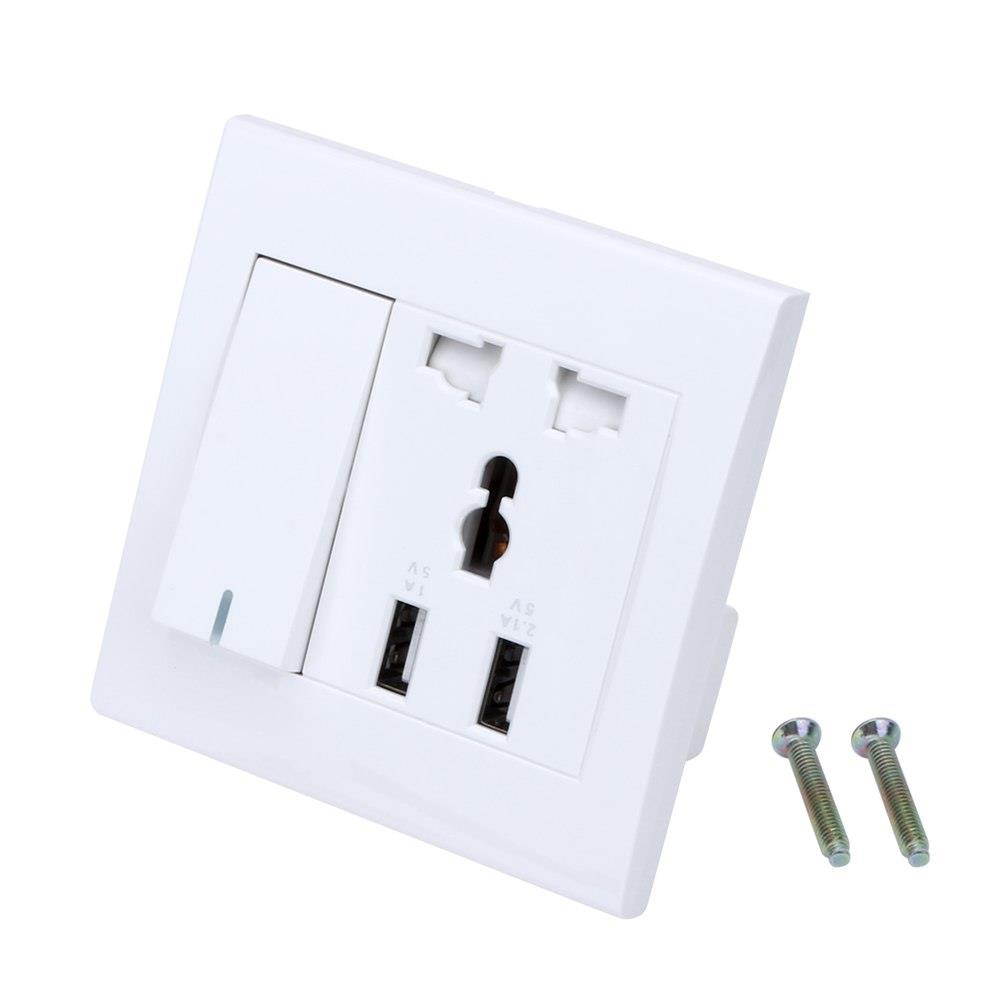 Universal 2100mA 5V 2 USB Wall Socket AC 110-250V Home Wall Charger 2 Ports USB Outlet Power Charger For Cellphone