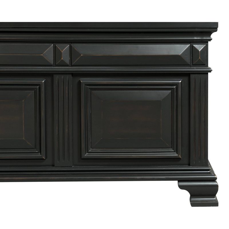 Queen Trent Panel Bed Antique Black - Picket House Furnishings