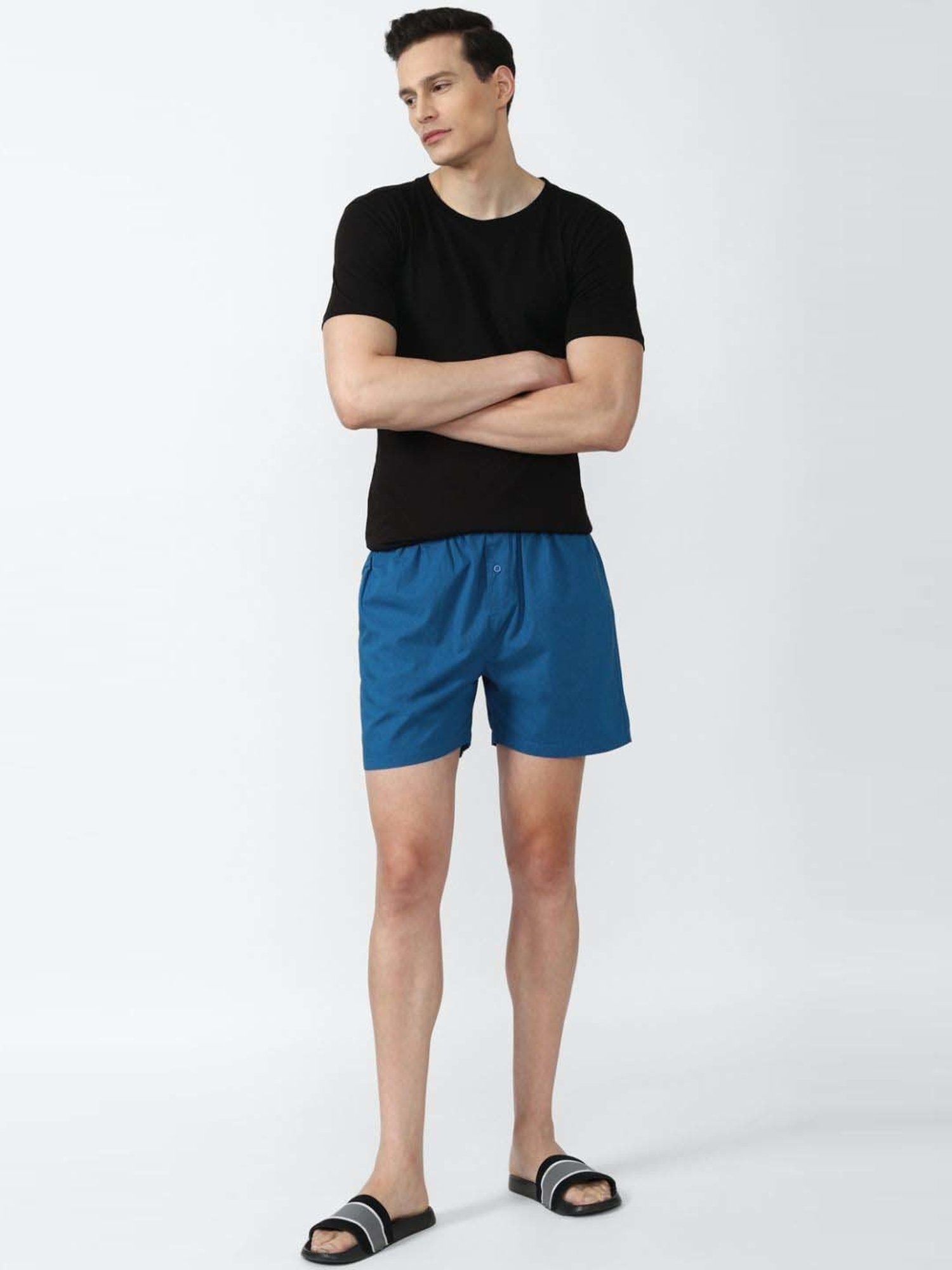 Peter England Blue Cotton Regular Fit Boxers