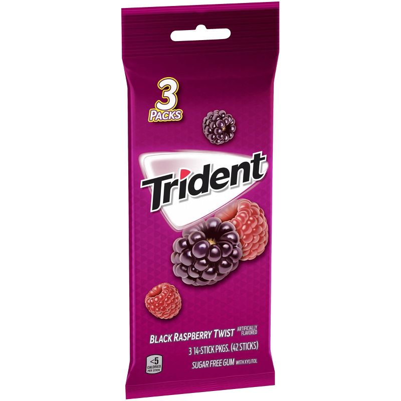 Trident Black Raspberry Twist Gum - 3pk/42pc
