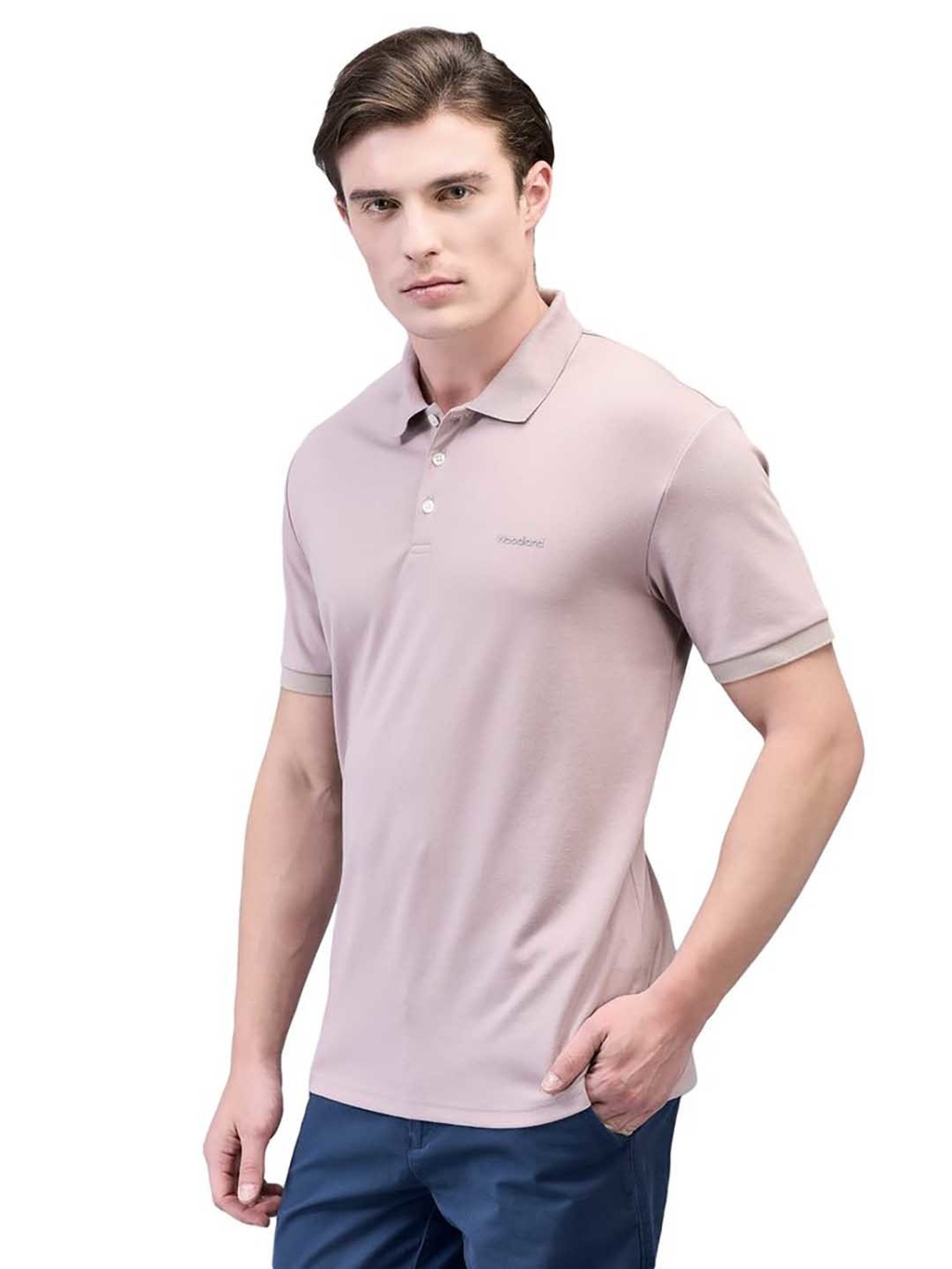 Woodland Dusty Pink Regular Fit Polo T-Shirt