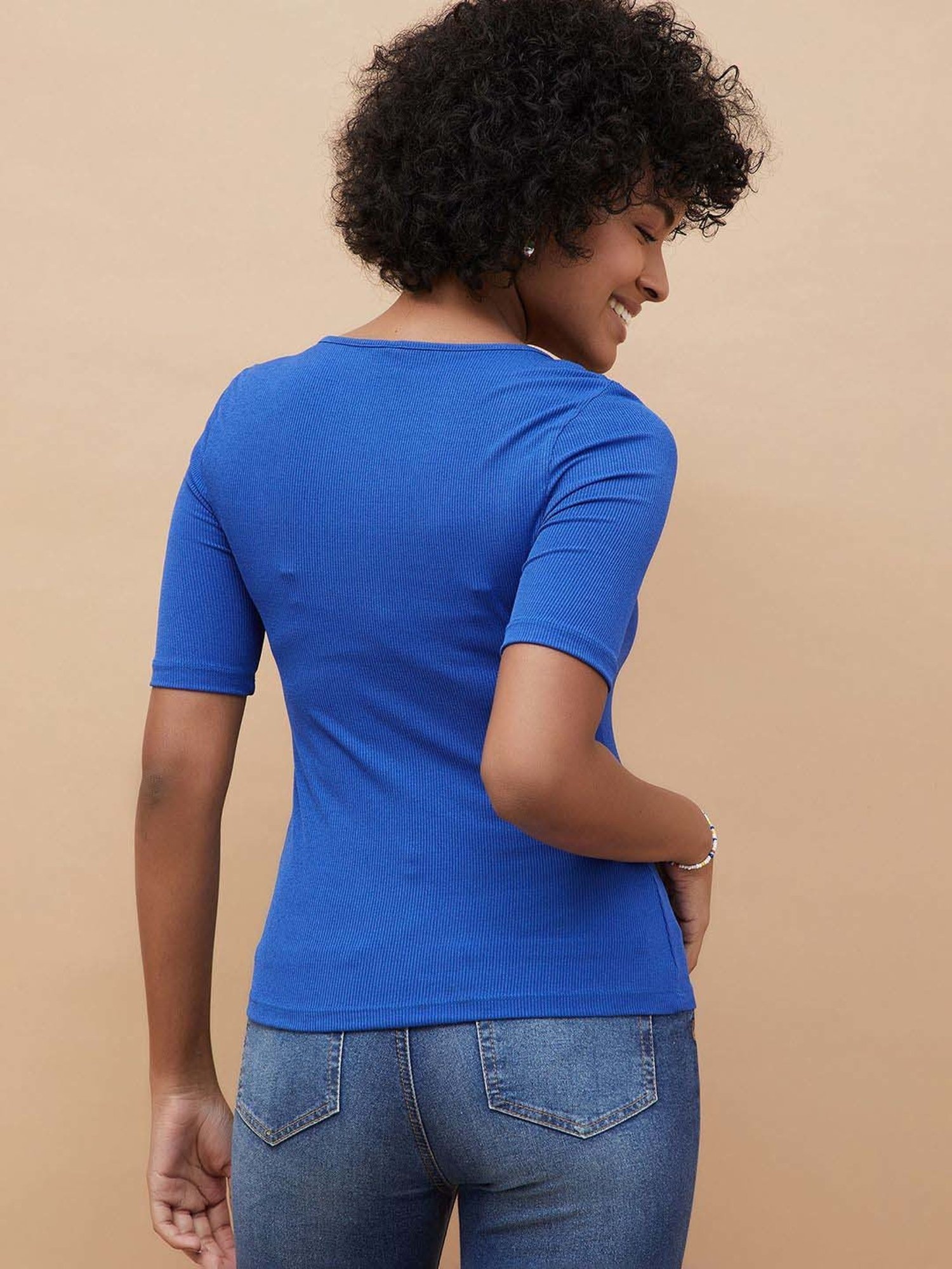 Fame Forever by Lifestyle Blue Plain T-Shirt