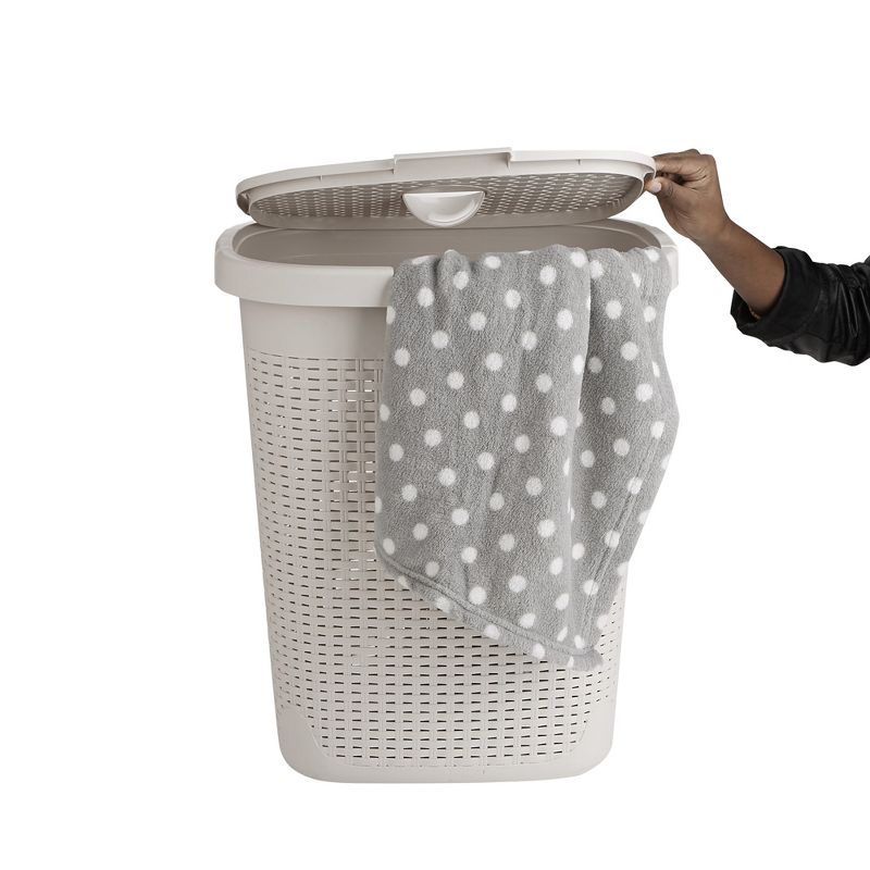 Mind Reader 50 Liter Laundry Hamper, Ivory