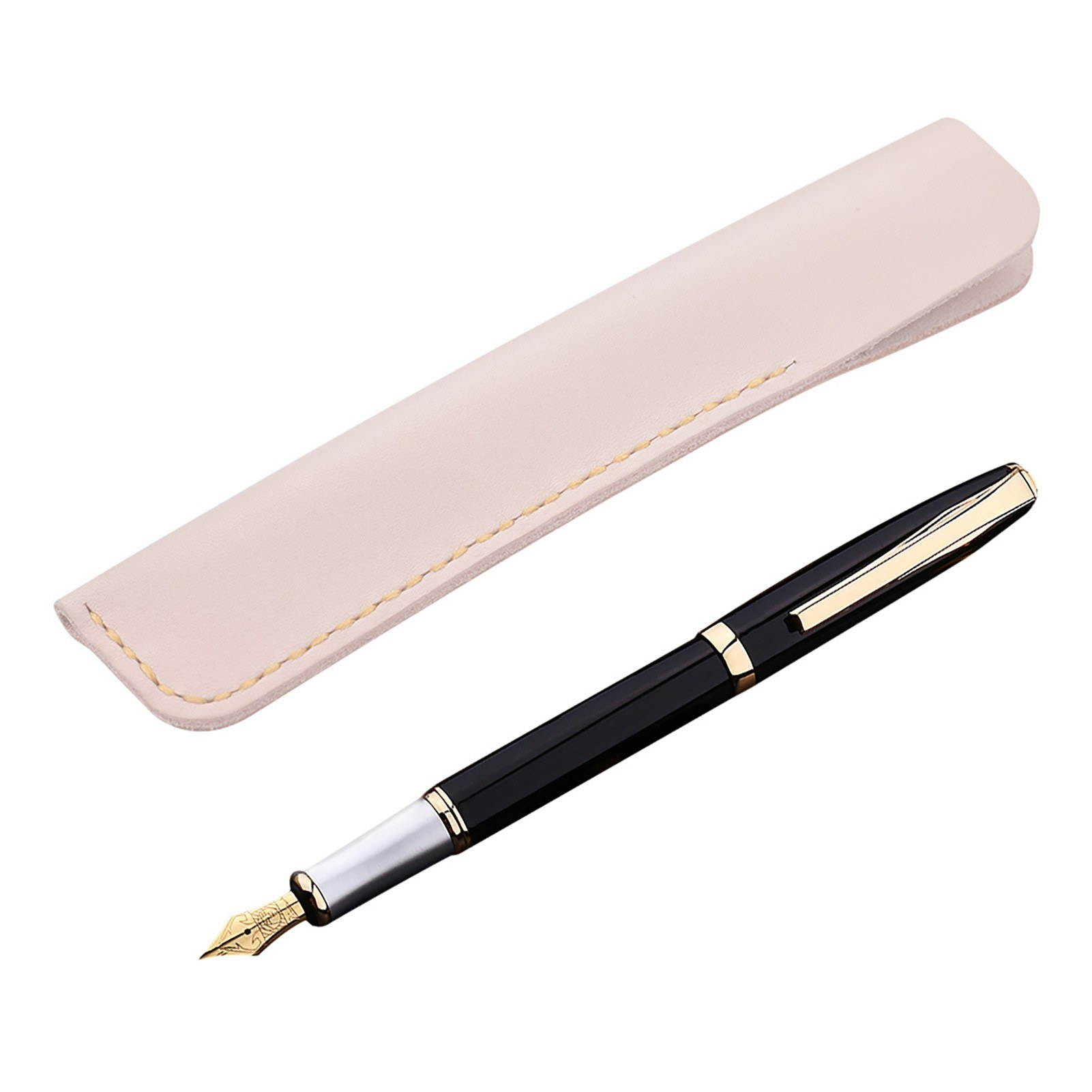 Handmade Leather Pen Case Fountain Sleeve Bag Vintage Pouch for Single Pen Stylus Ballpoint 6.3 * 1.2''