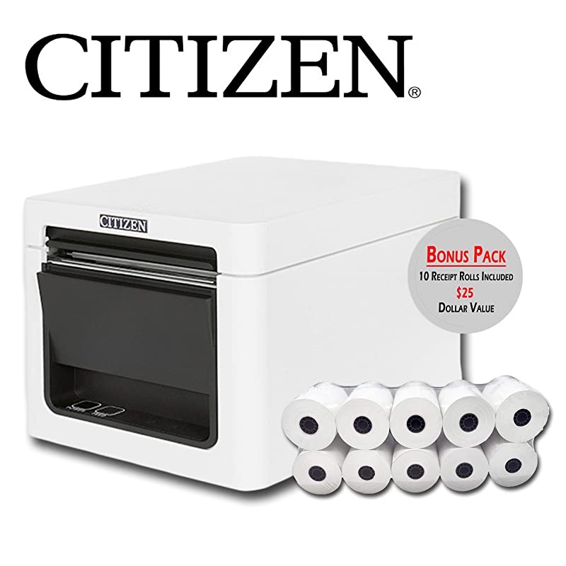 Thermal Receipt Printer USB Serial Auto-Cutter Prints at 250 mm/s, White