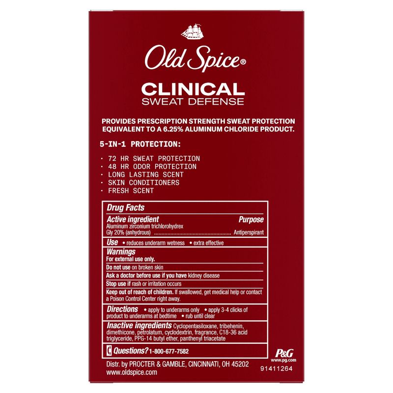 Old Spice Clinical 72-Hour Sweat Defense Anti-Perspirant Deodorant for Men Stronger Swagger - 1.7oz 