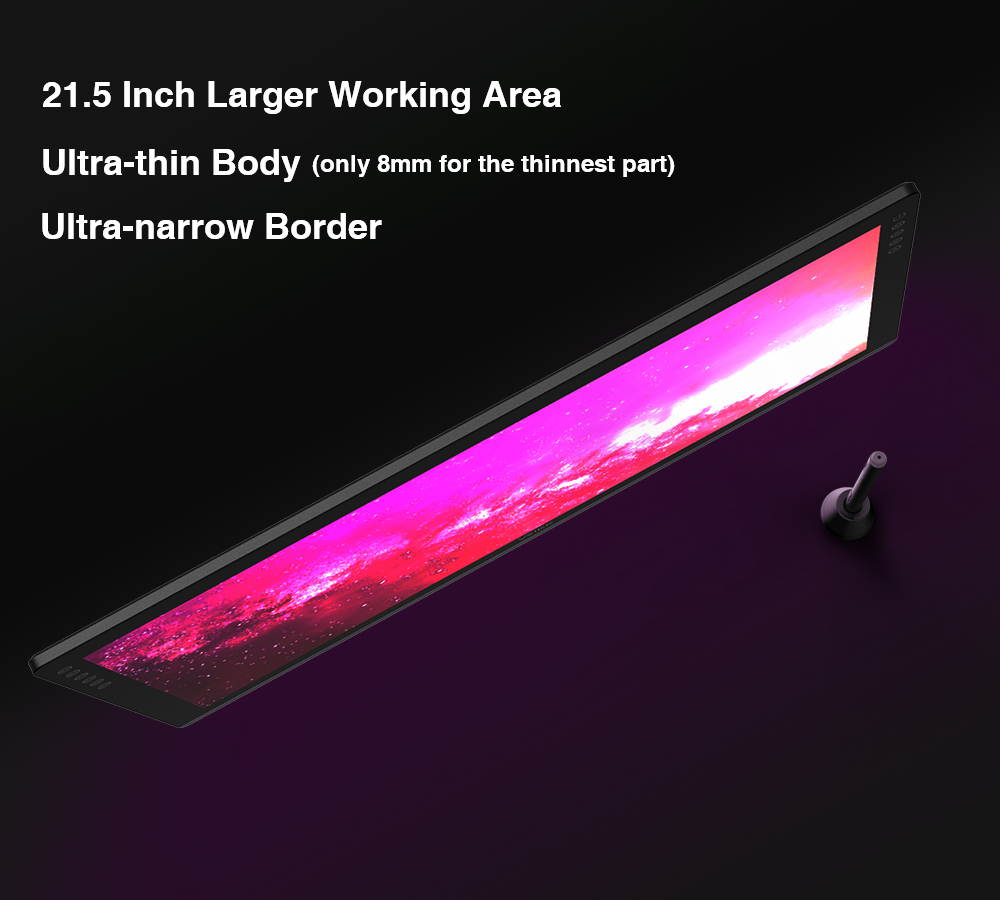 HUIYOU 22PRO 21.5 Inch NEW Graphic Drawing Monitor Full-Laminated Technology Pen Display with 8192 Levels Pen Pressure Come with Glove, Adjustable Stand,8Pen Nibs